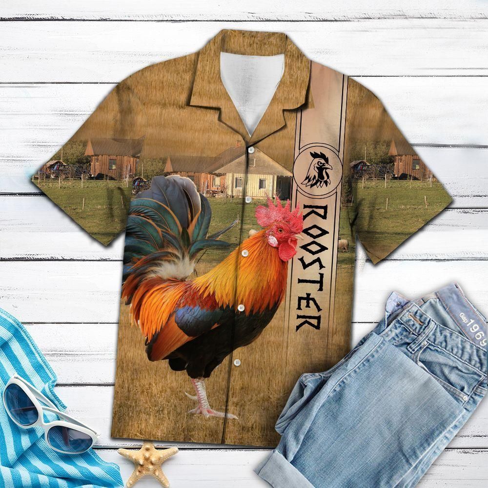 Rooster Beauty Tan Unique Design Hawaiian Shirt For Men Women