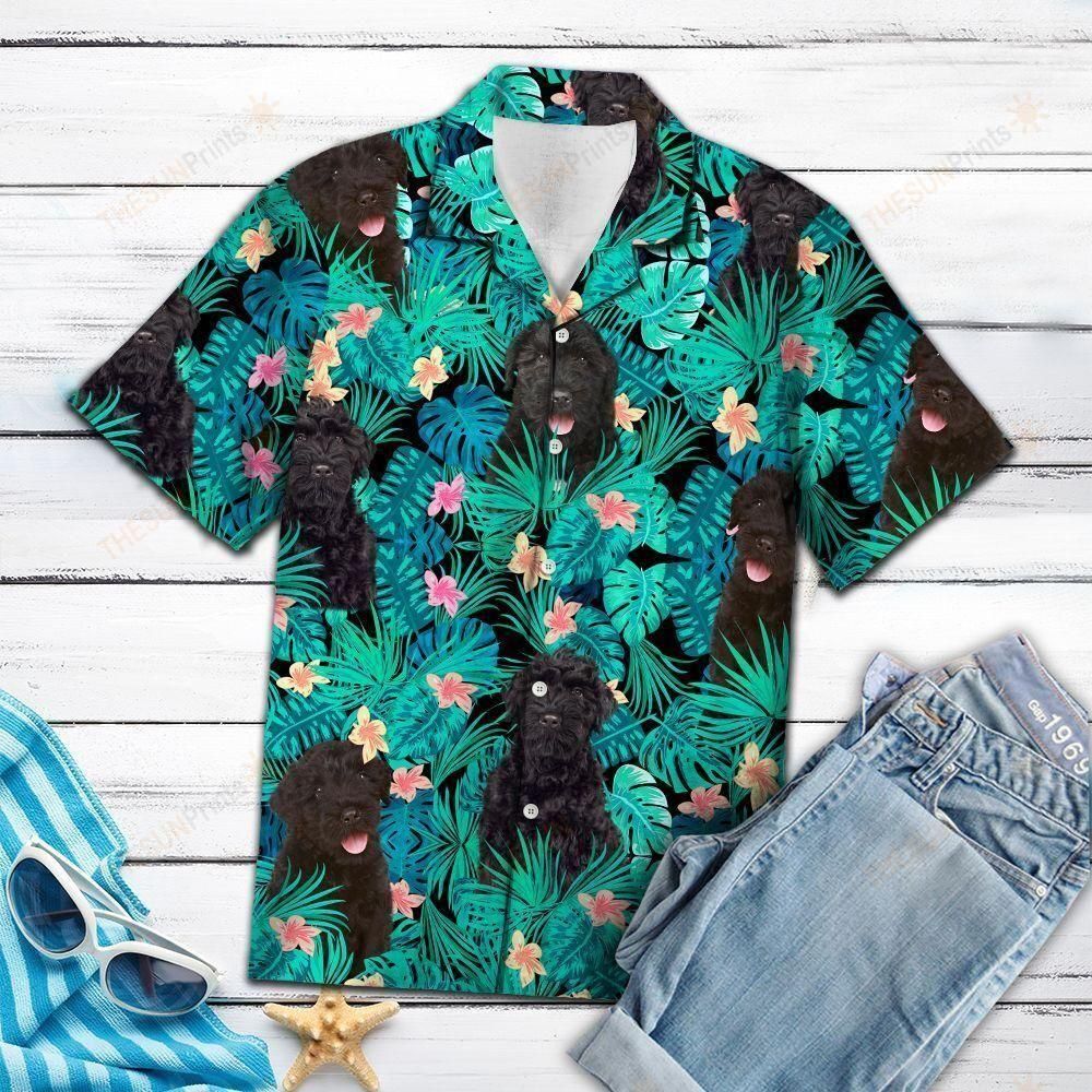 Russian Terrier Tropical Green Amazing Design Hawaiian Shirt For Men Women