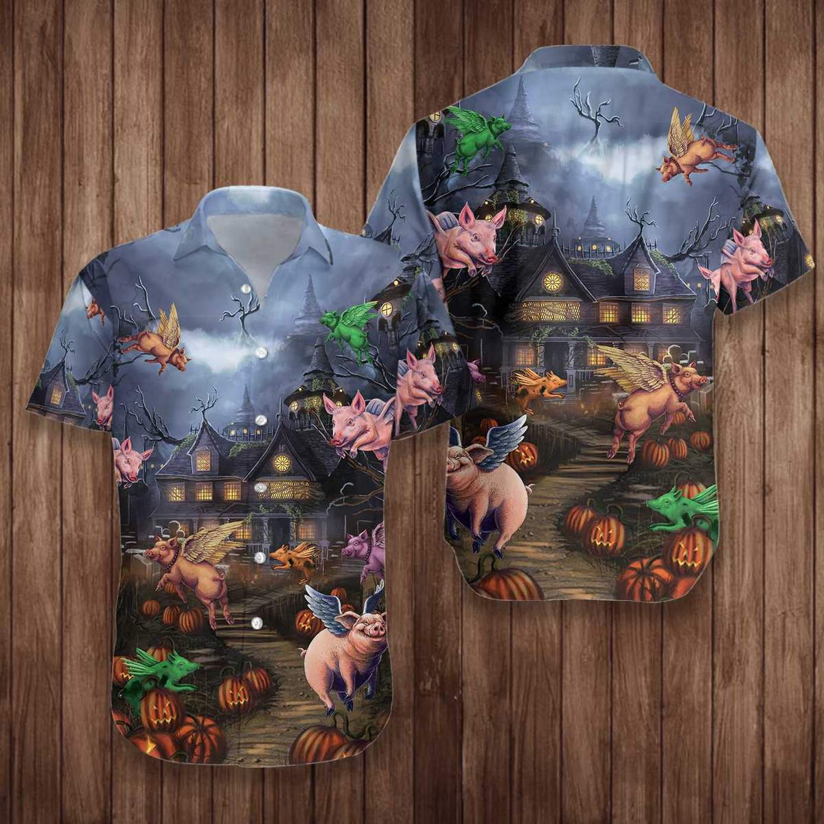 Scary Pigs Can Fly Hawaiian Shirt For Men Women
