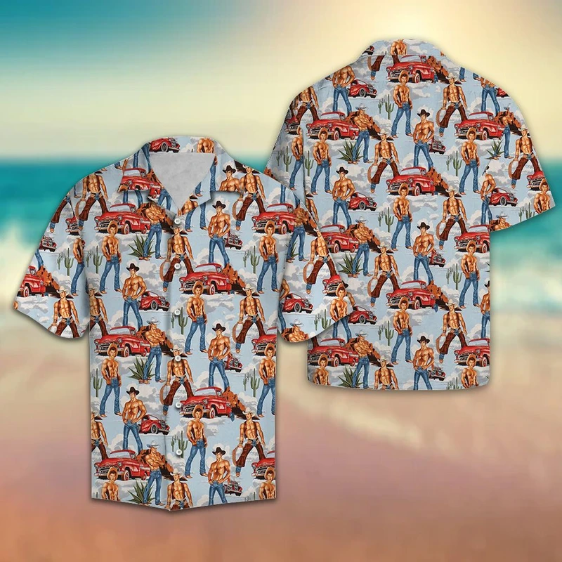 Sexy Cowboy Hawaiian Shirt For Men Women
