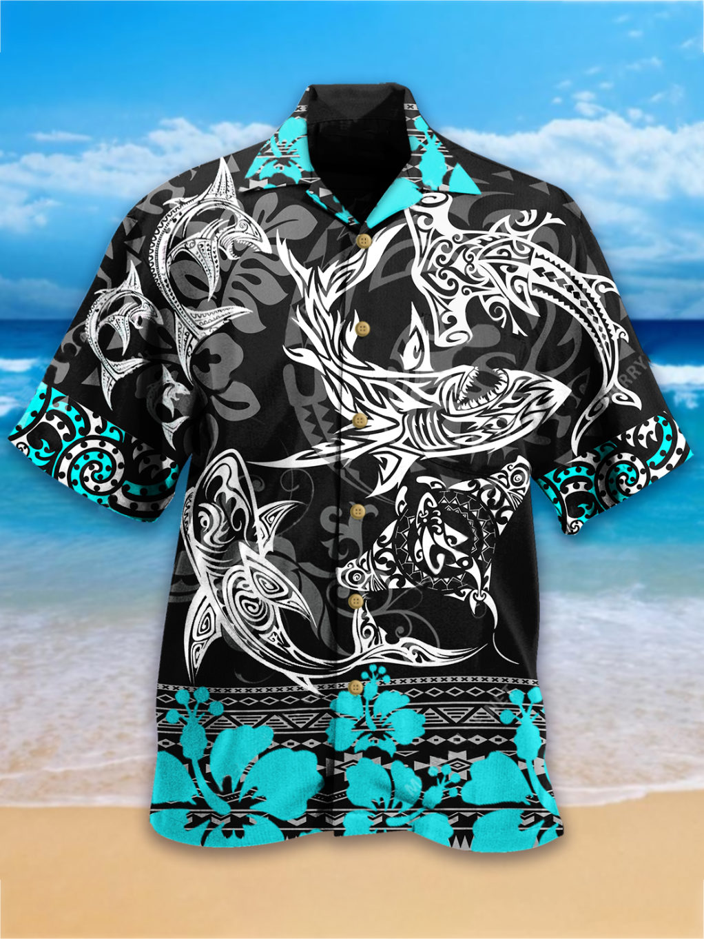 Shark Fishing Hawaiian Shirt For Men Women