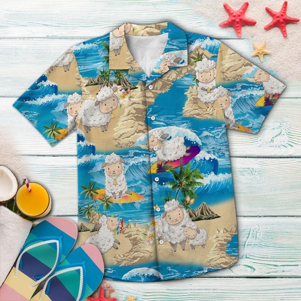 Sheep Summer Vacation Blue Awesome Design Hawaiian Shirt For Men Women