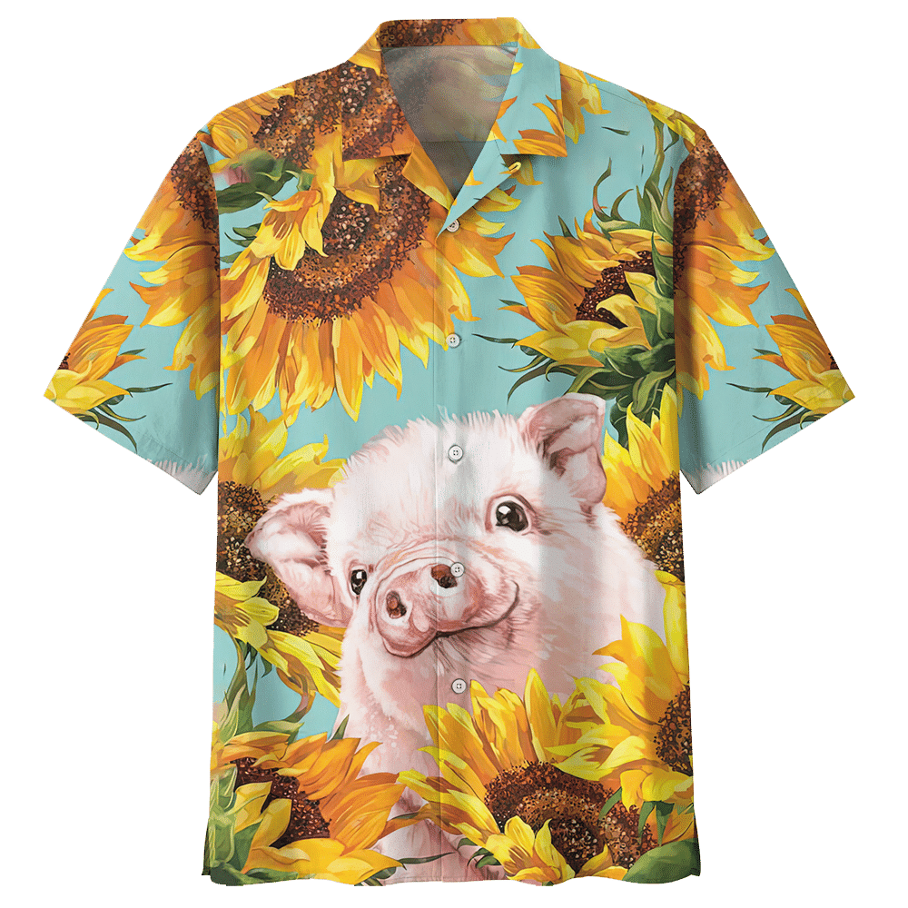 Sun Flower Pig Hawaiian Shirt