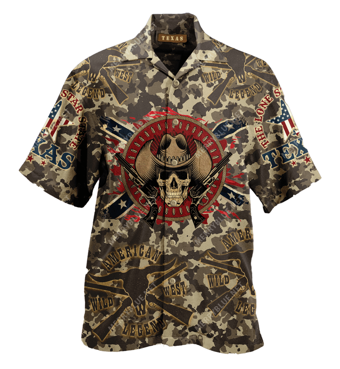 Texas Skull Cowboys Hawaiian Aloha Shirt
