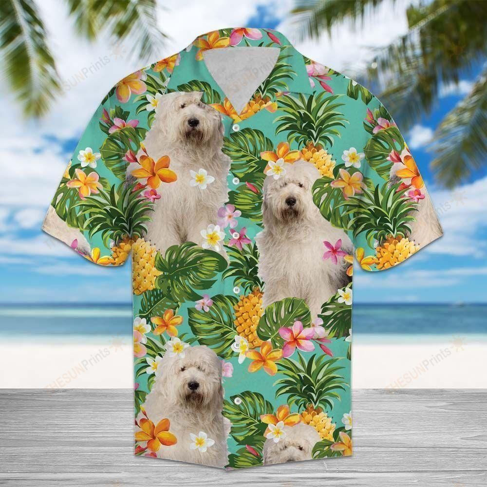 Tropical Pineapple Old English Sheepdog Multicolor Nice Design Hawaiian Shirt