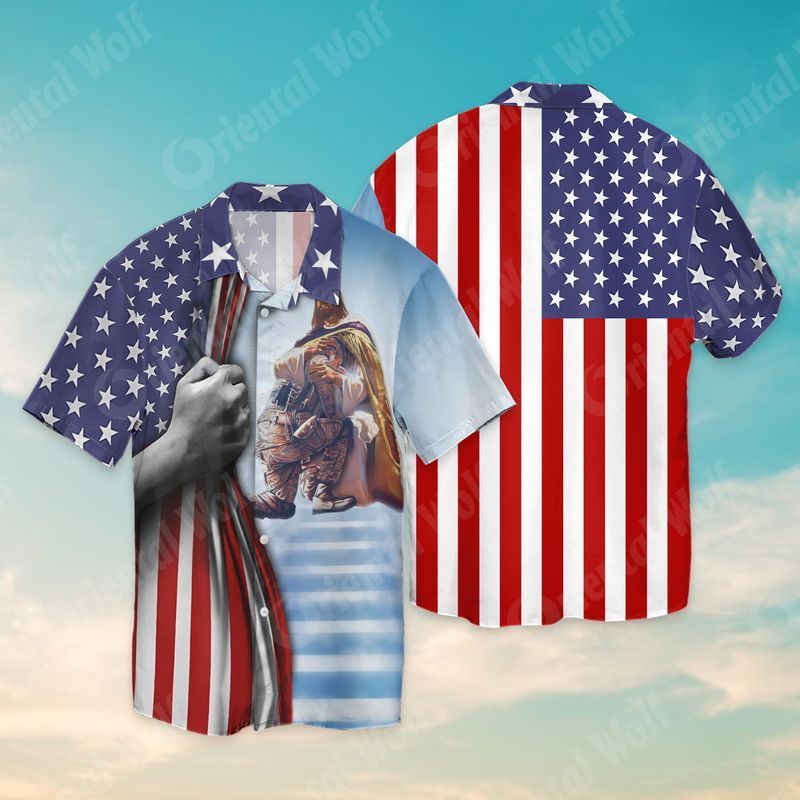 Memorial Day 4th Of July Independence Day Veteran And Jesus For Men And Women Graphic Print Short Sleeve