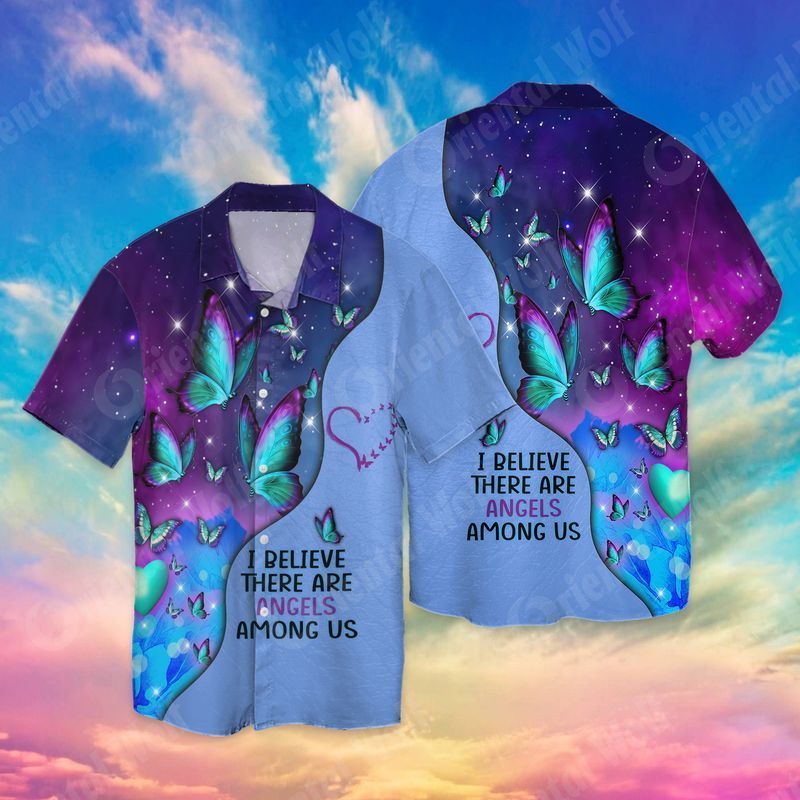 Memorial Day Butterfly I Believe There Are Angels Among UsFor Men And Women Graphic Print Short Sleeve