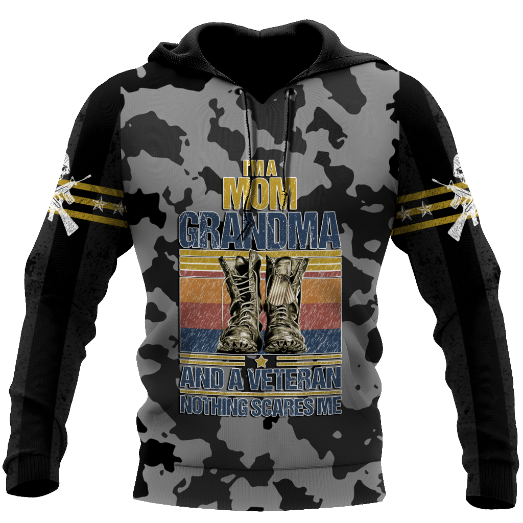 I'm a Mom Grandma and a veteran All Over Printed Unisex Hoodie