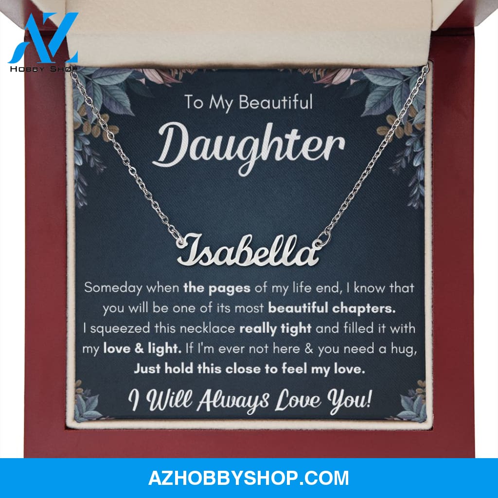 Name necklace to my beautiful daughter necklace from mom from dad mother and daughter necklaces birthday gifts for daughter adult daughter