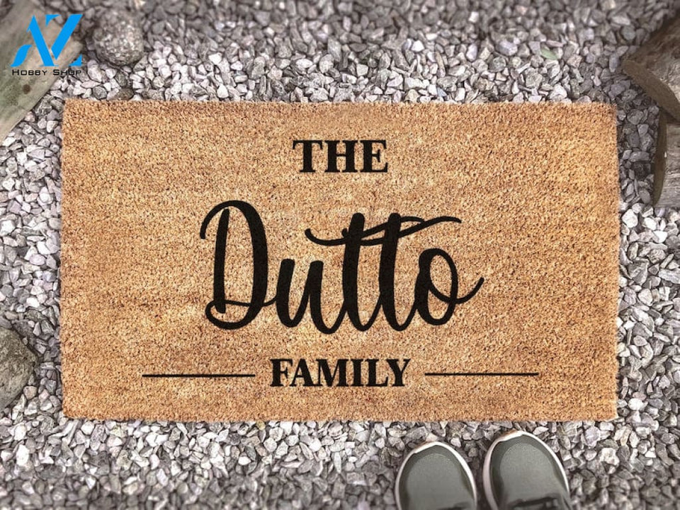 Personalized Coir Doormat With Family Name - Custom Door Mat