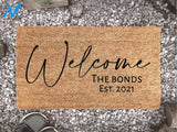 Personalized Family Last Name Doormat - Custom Rug - Last Name Custom Door Mat - Welcome Mat - Housewarming Gift -