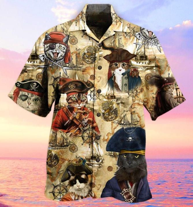 Pirate Cats Print Short Sleeve
