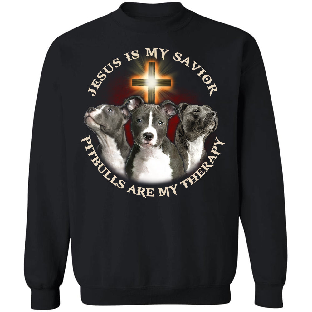 Jesus is my savior, Pit bulls are my therapy - Dog Apparel