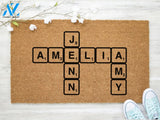 Scrabble Tiles Custom Family Name Doormat - Anniversary Gift - Wedding Gift - Housewarming Gift - Mr and Mrs -