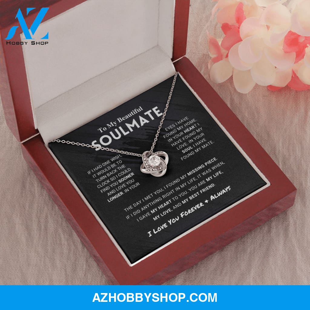 Soulmate - Missing Piece - Love Knot Silver Necklace
