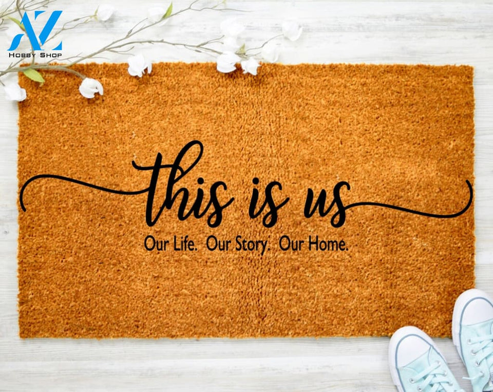 This is Us Our Home our story Door mat Welcome Mat Family Doormat Porch Decor Housewarming Doormat