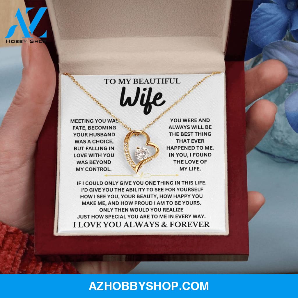 To My Beautiful Wife - Forever Love Necklace Gift Set