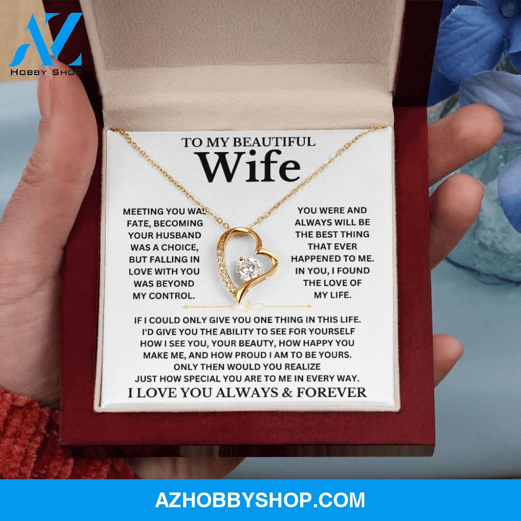 To My Beautiful Wife - Forever Love Necklace Gift Set