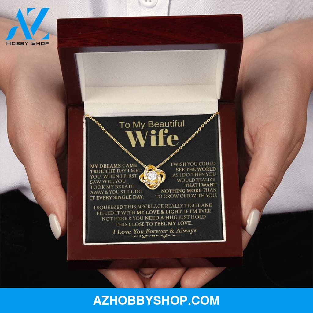 To My Beautiful Wife - Love Knot Necklace