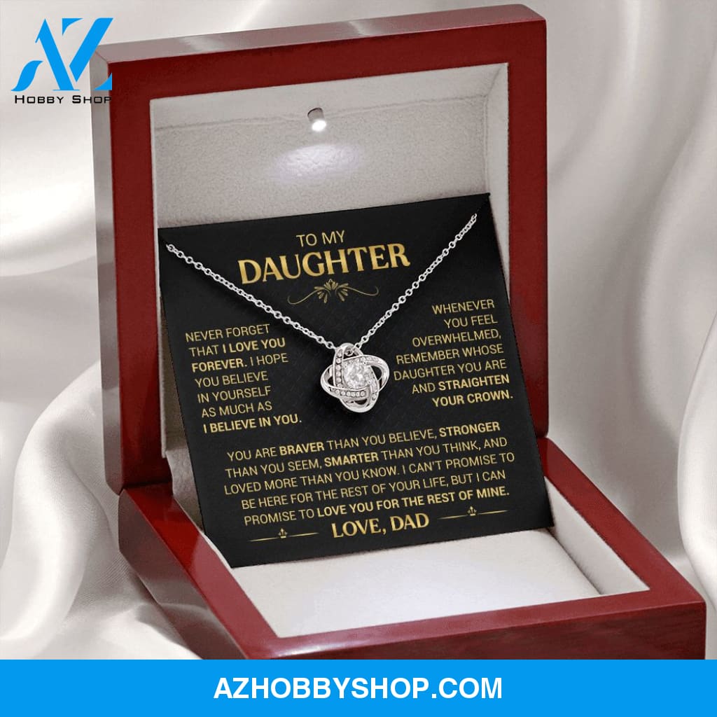 To My Daughter - Straighten Your Crown - Love Knot Necklace