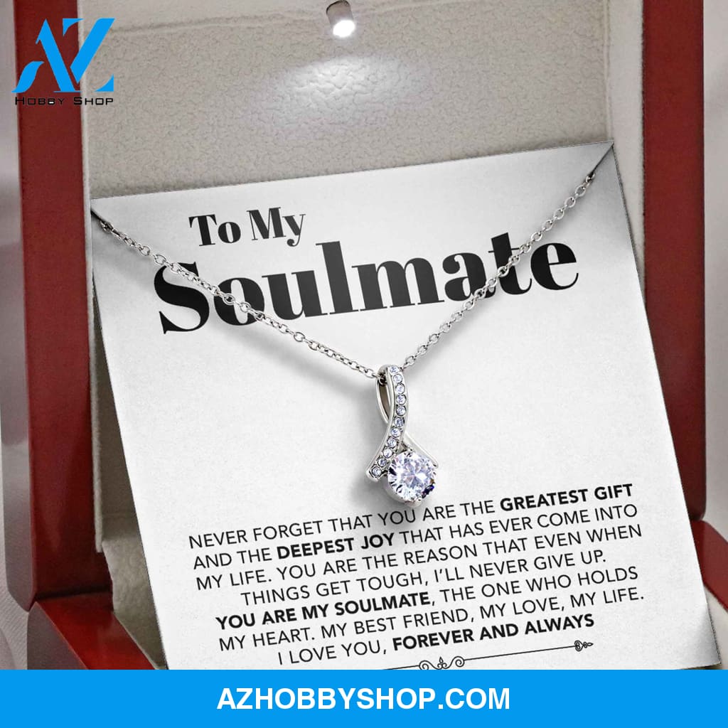 To My Soulmate - My Best Friend, My Love, My Life - White Gold Necklace