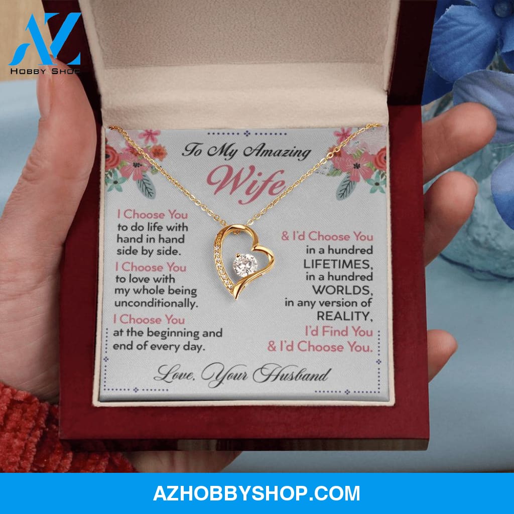 To My Wife | I Choose You | Forever Love Necklace | Romantic Gift for Wife