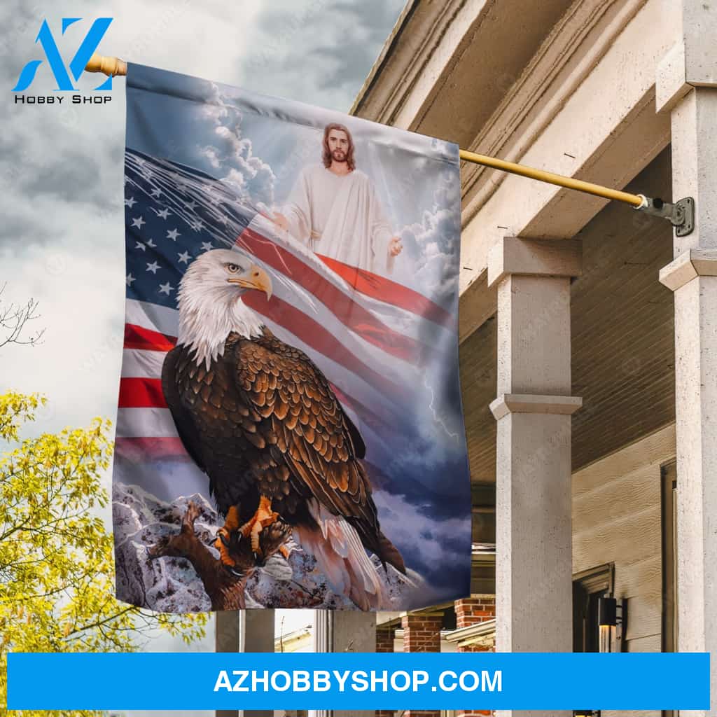 US eagle, America flag, Jesus god - Jesus Flag