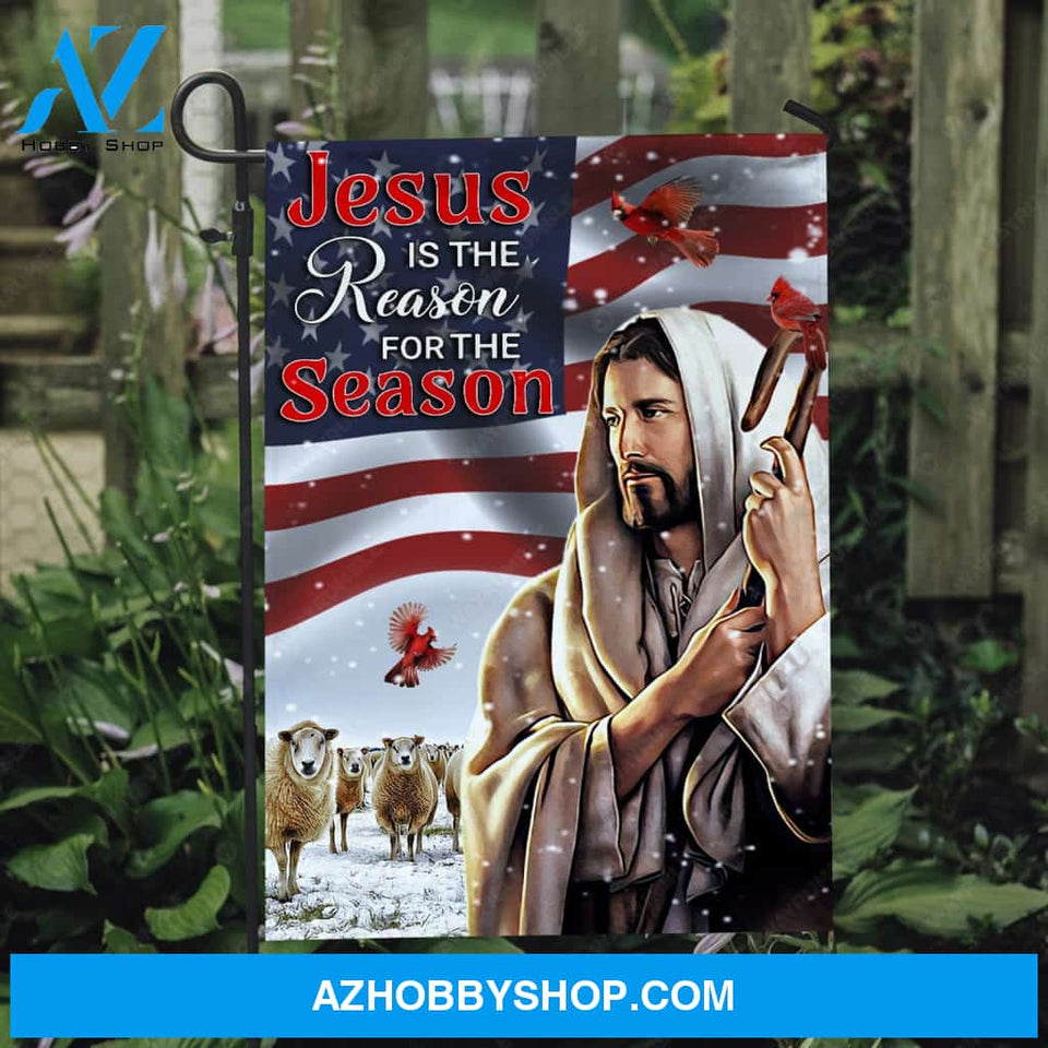 Watercolor Jesus painting, Beautiful US flag, Lamb farm, Jesus is the reason for the season - Jesus Flag
