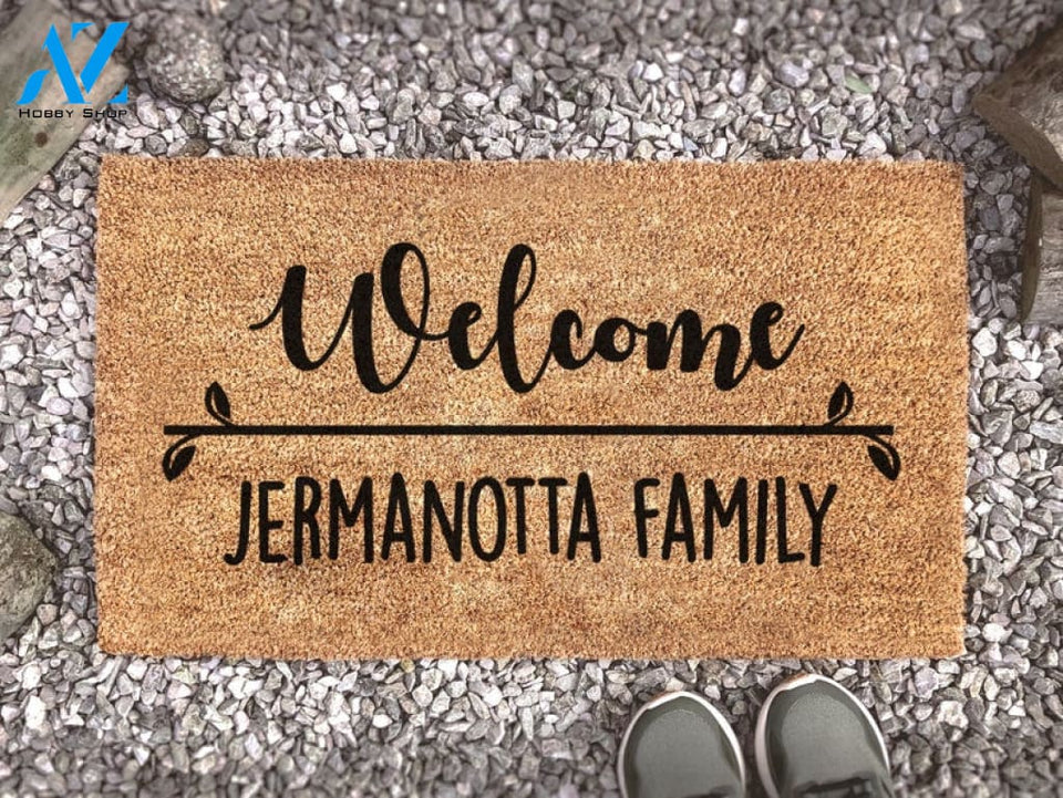 Welcome Coir Doormat with Family Name - Family Doormat