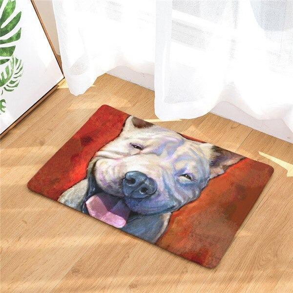 Happy Pitbull Doormat | Colorful | Size 8x27'' 24x36''