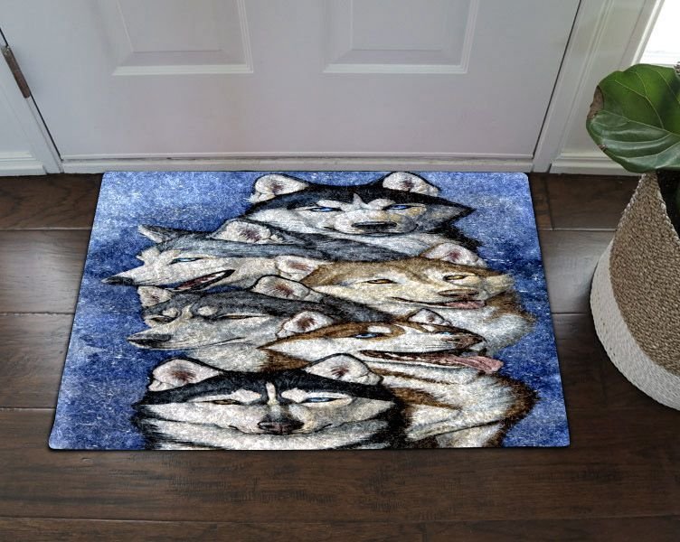 Siberian Husky Snow Doormat