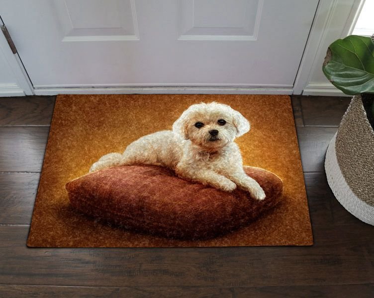 White Shih Poo Doormat
