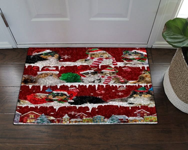 Shetland Sheepdog Snow Christmas Doormat