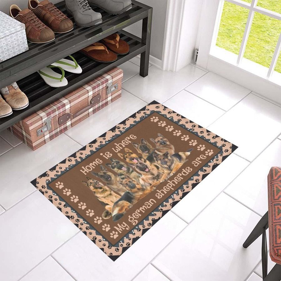 German Shpherd Home Is Where Doormat