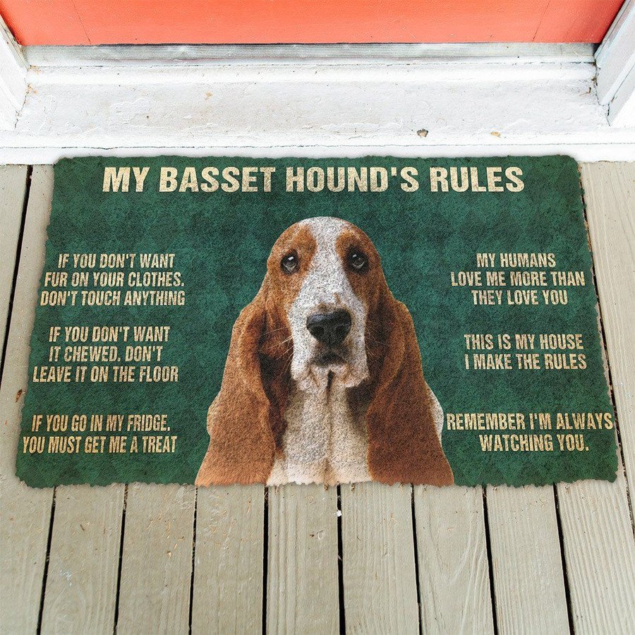 My Basset Hounds Rules Doormat