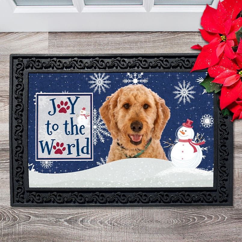 Christmas Snowflakes Goldendoodle Doormat