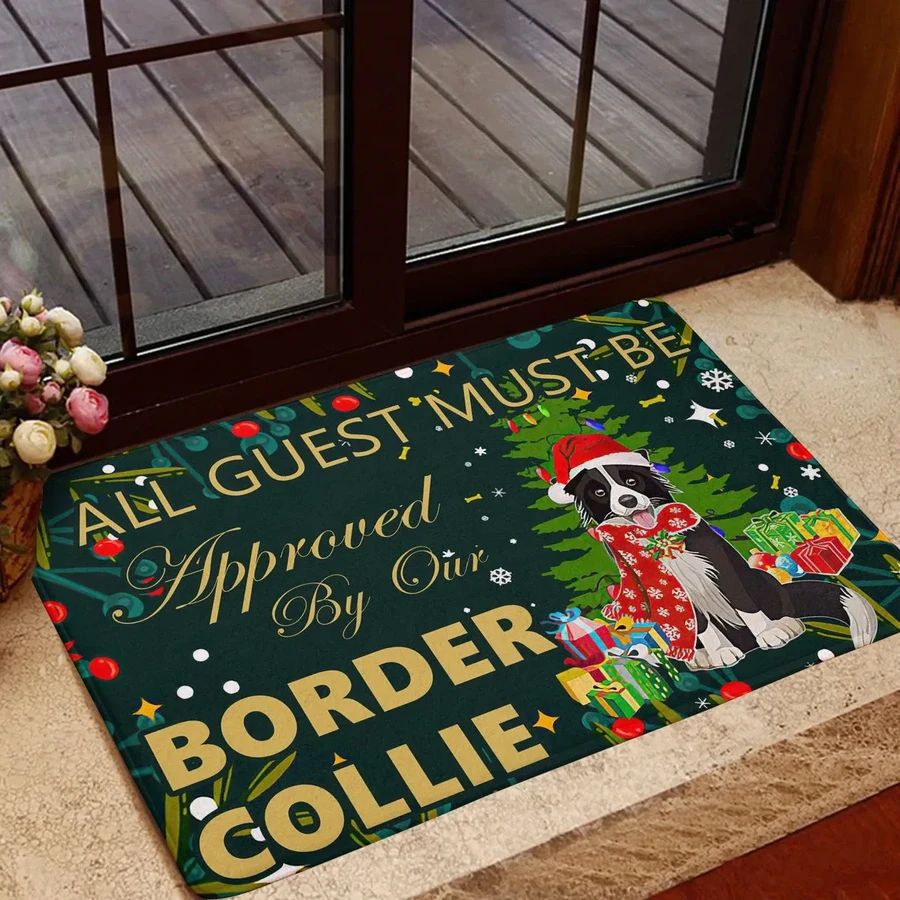 Border Collie Christmas Doormat