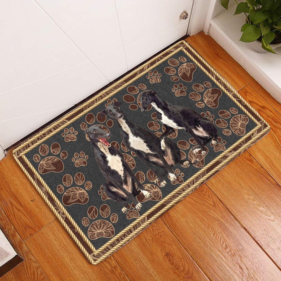 Greyhound Floral Paw Dog Doormat