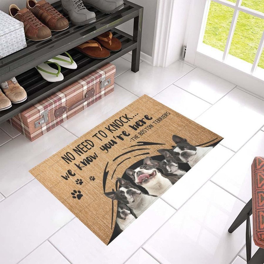 Boston Terrier We Know Doormat