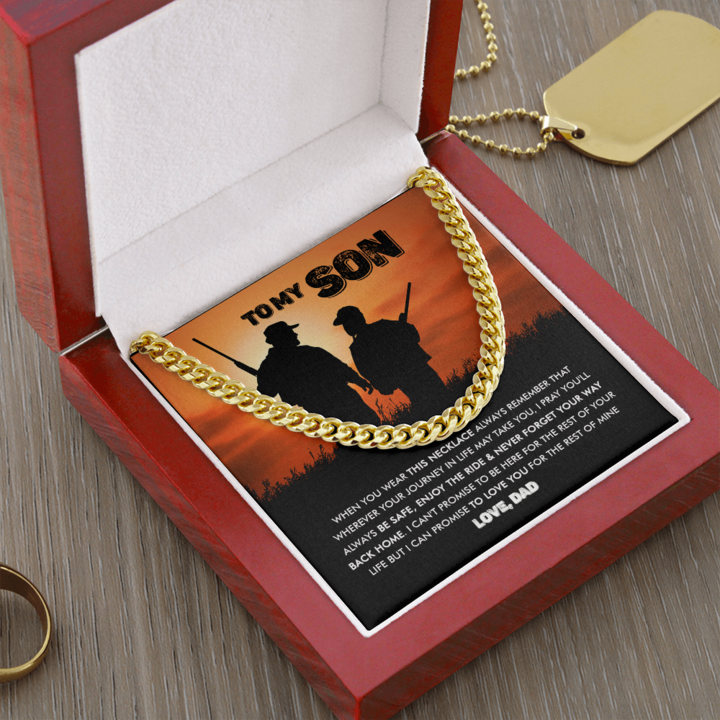 To My Son - Never Forget Your Way Back Home - Cuban Link Chain Necklace