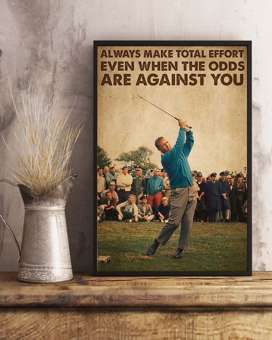 Golf Make Total Effort Vertical Wall Hanging, Wall Decor Visual Art