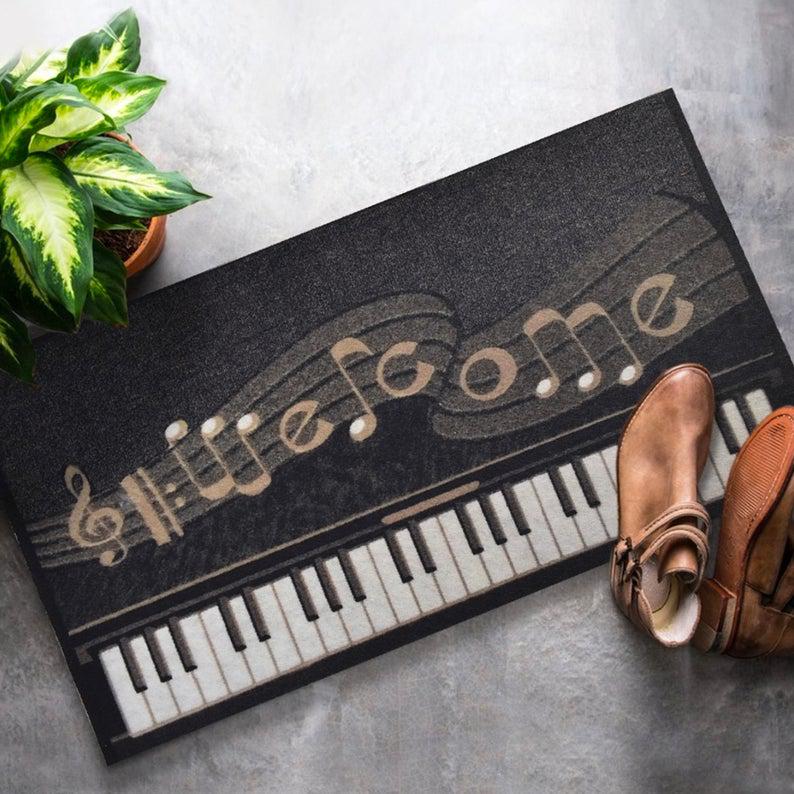 Welcome Piano Doormat Welcome Mat Housewarming Gift Home Decor Funny Doormat Gift Idea For Piano Lovers Gift For Friend