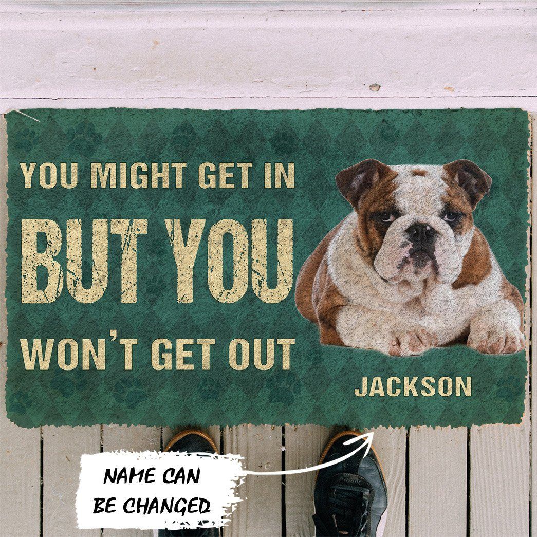 Dog Doormat 3D Keep Door Closed Bulldogs Dog Custom Gender Doormat