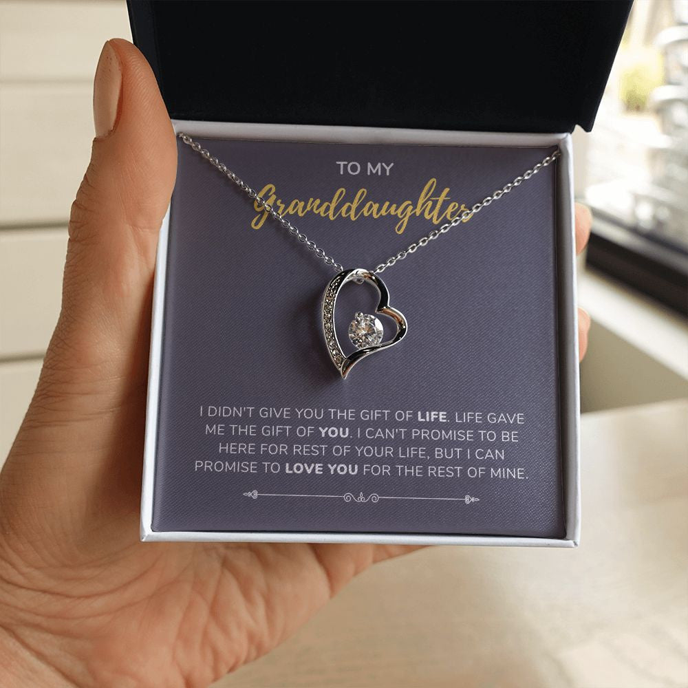 "Gift Of You" Granddaughter Necklace From Grandma Grandpa Forever Love Pendant Jewelry Box Birthday Graduation Christmas Thanksgiving