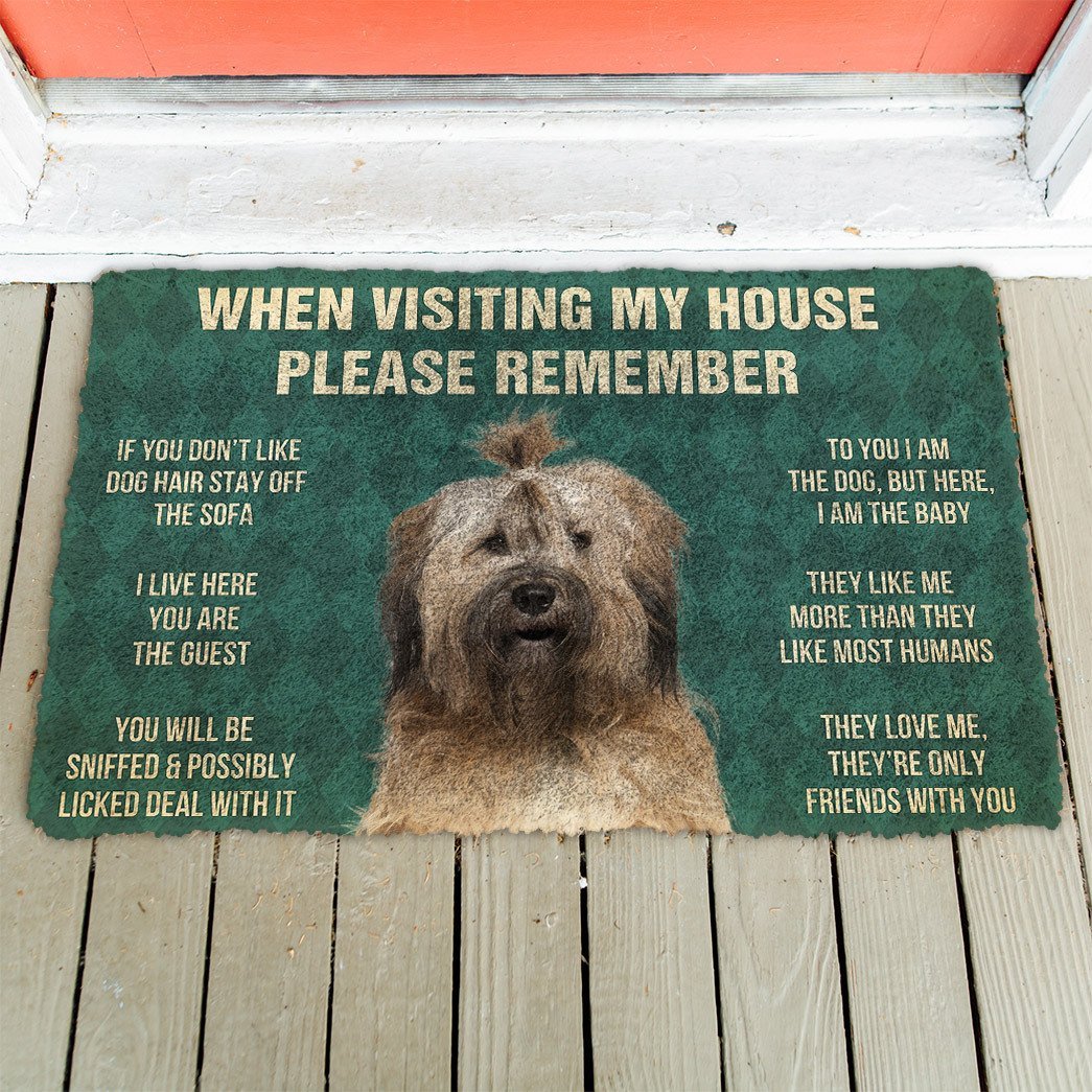 3D Please Remember Tibetan Terrier Dogs House Rules Doormat
