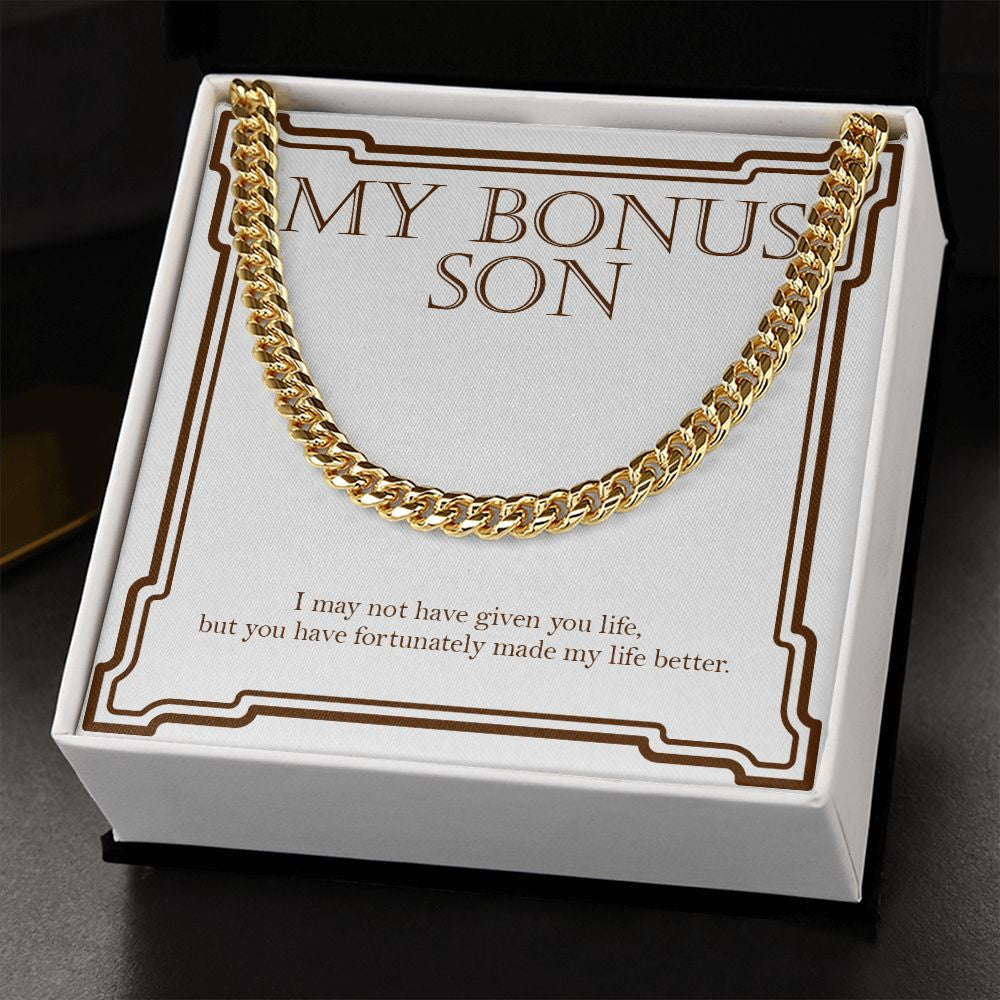 "Given You Life" Bonus Son Necklace Gift From Mom Dad Cuban Link Chain Birthday Graduation Christmas Thanksgiving