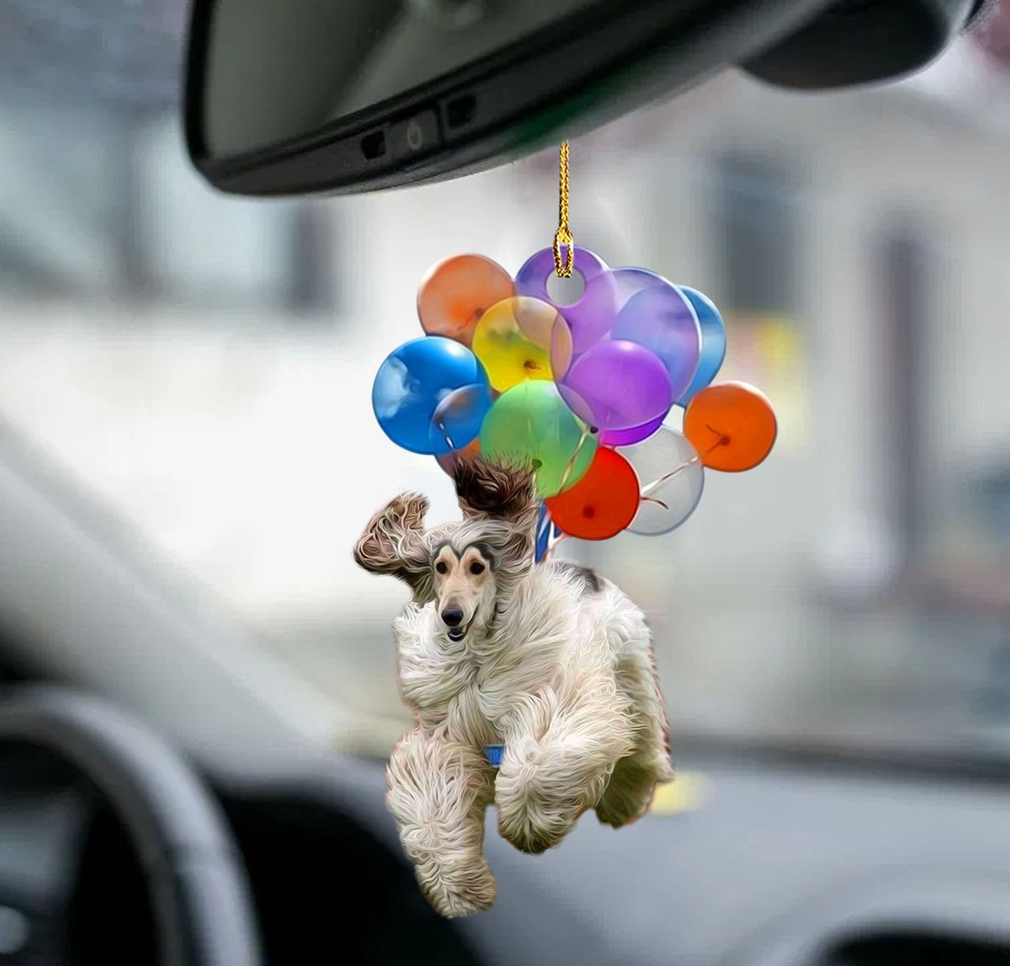 Balloon Dog Ornament Afghan Hound Fly With Bubbles Dog Hanging Ornament Godmerch