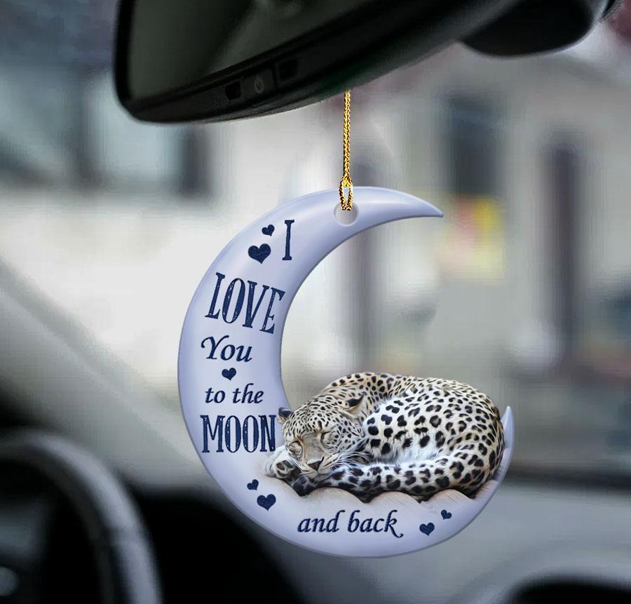 Leopard Moon Back Leopard Lover Two Sided Ornament