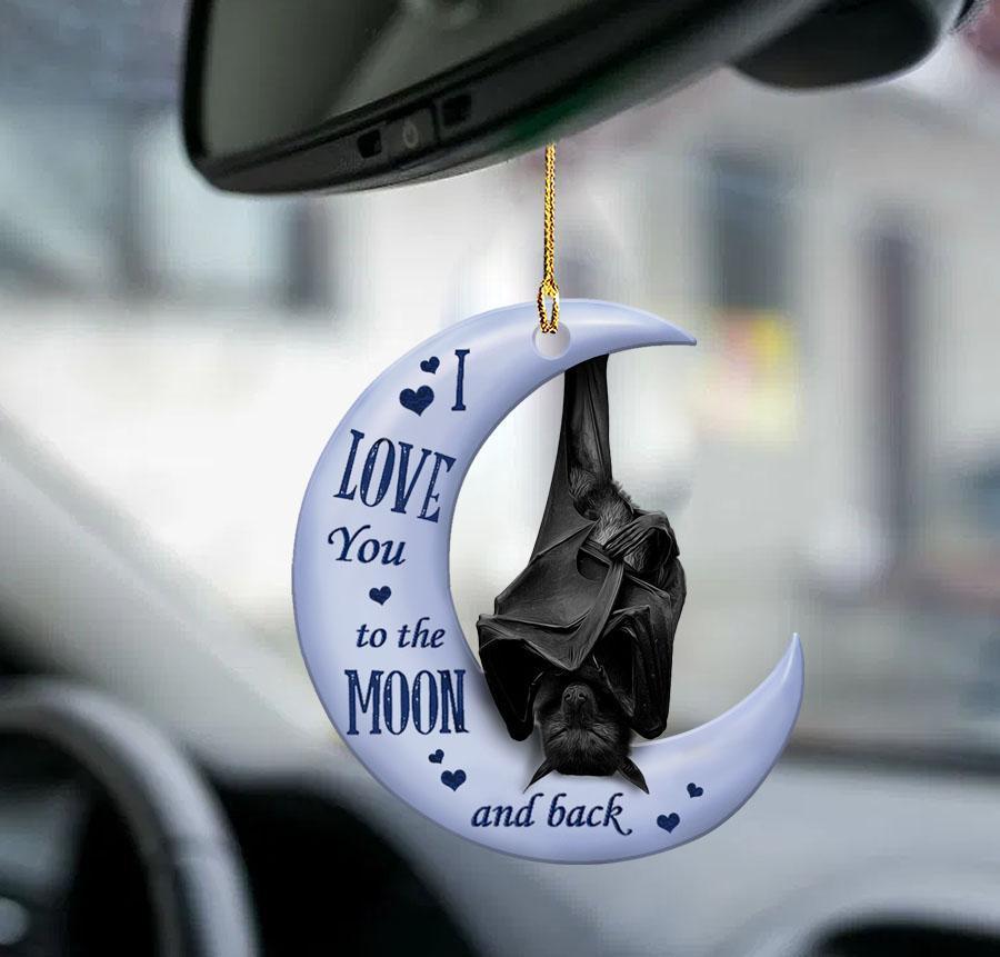 Bat Moon Back Bat Lover Two Sided Ornament