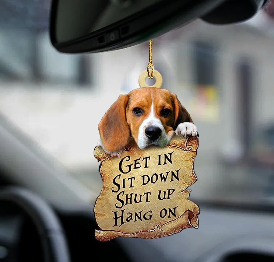 Godmerch- Ornaments- Beagle get in beagle lover dog mom two sided ornament, Dog Ornaments, Car Ornaments